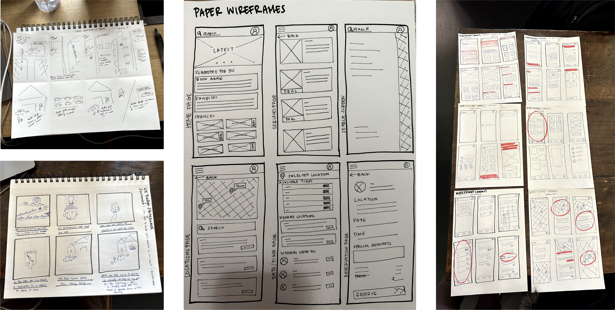 Curbside paper sketches and ideation
